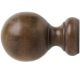 Wood pole end Finial - 1 3/8 Ball Finial Chocolate 