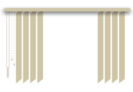 Custom option of vertical blinds split stack 